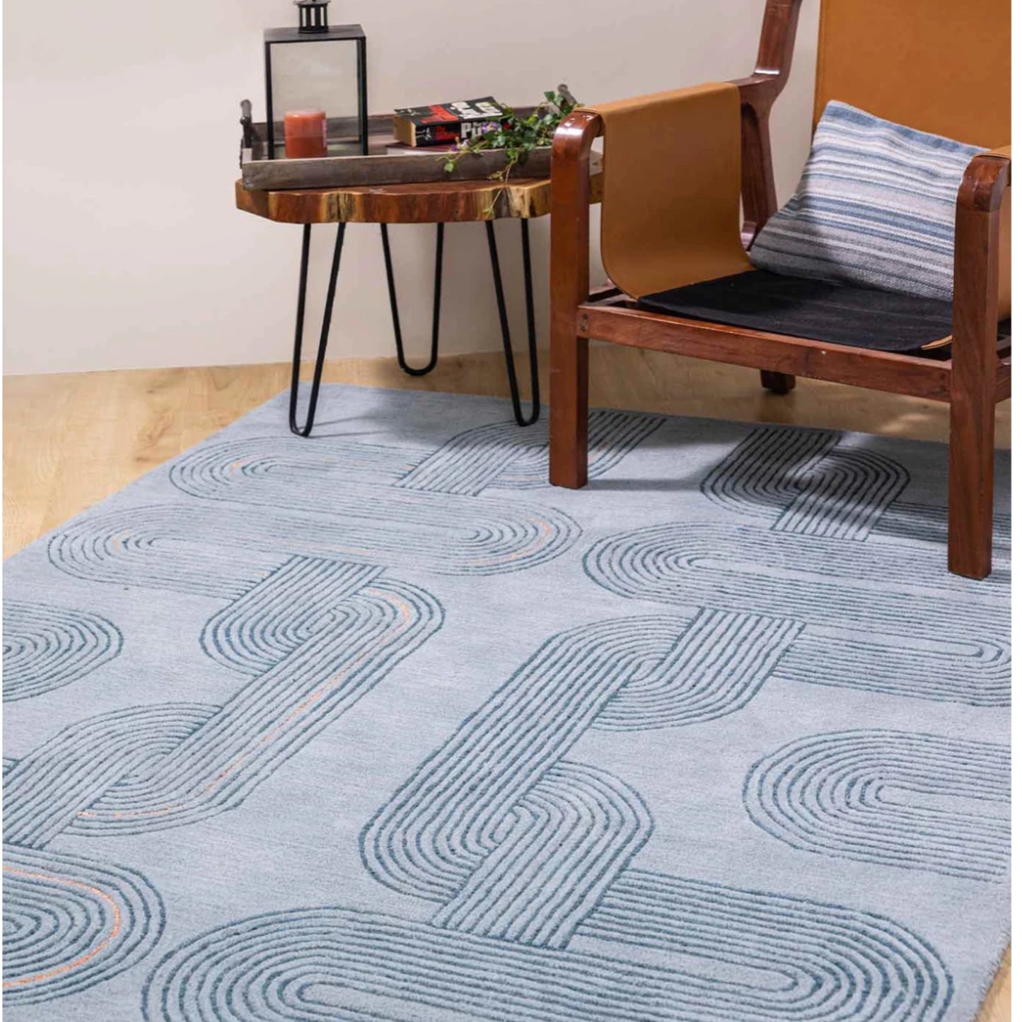 Modern design pattern tafted rug