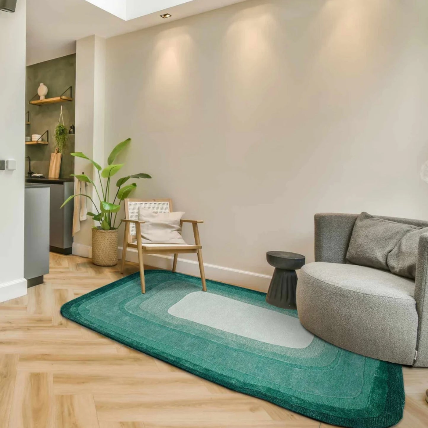 Modern design pattern tafted rug