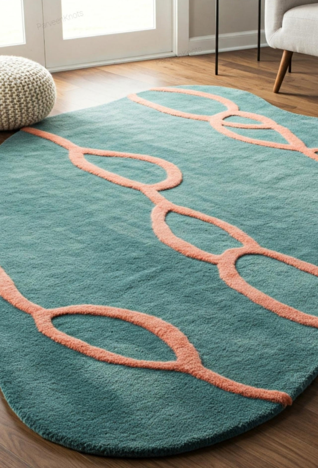 Modern design pattern tafted rug