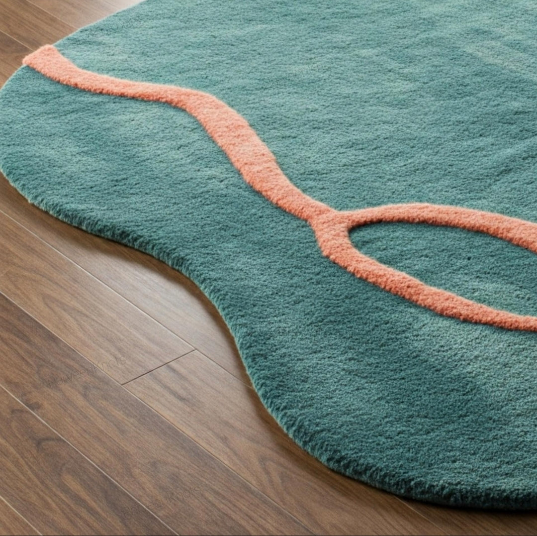 Modern design pattern tafted rug