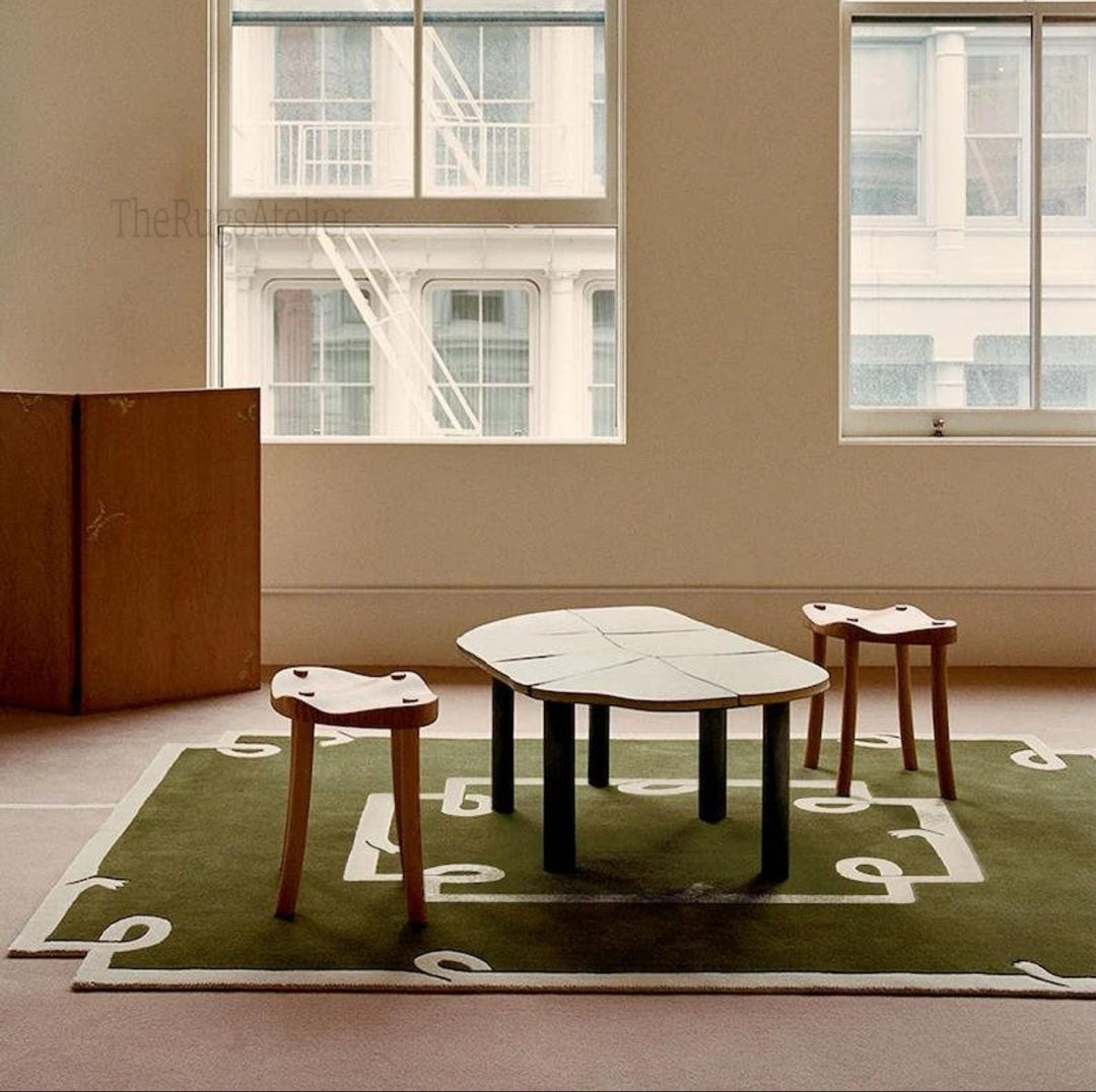 Modern design pattern tafted rug