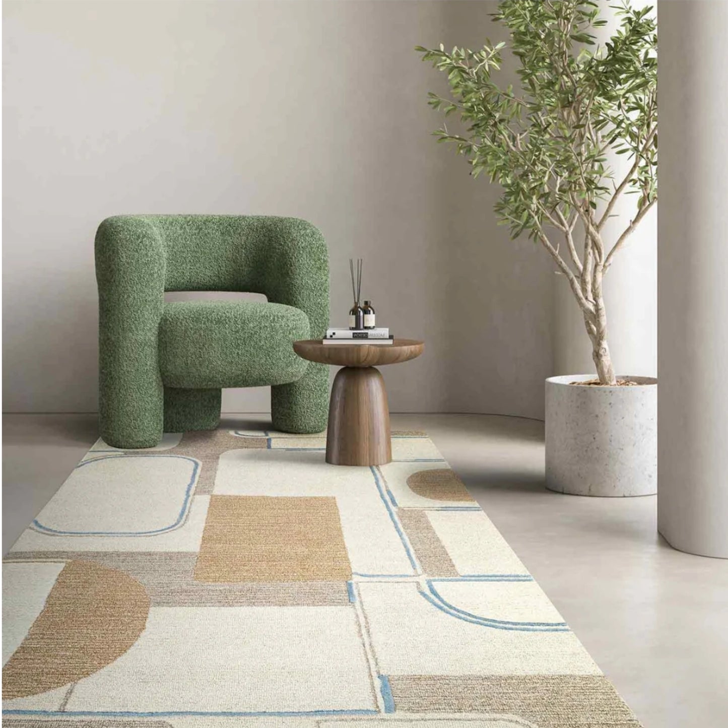 Modern design pattern tafted rug