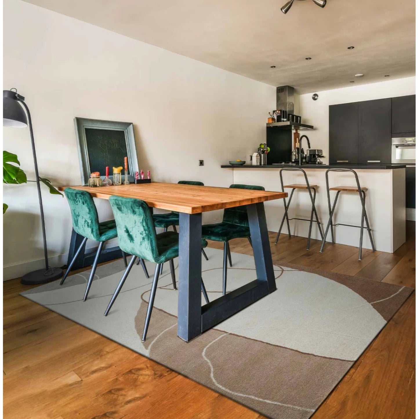 Modern design pattern tafted rug