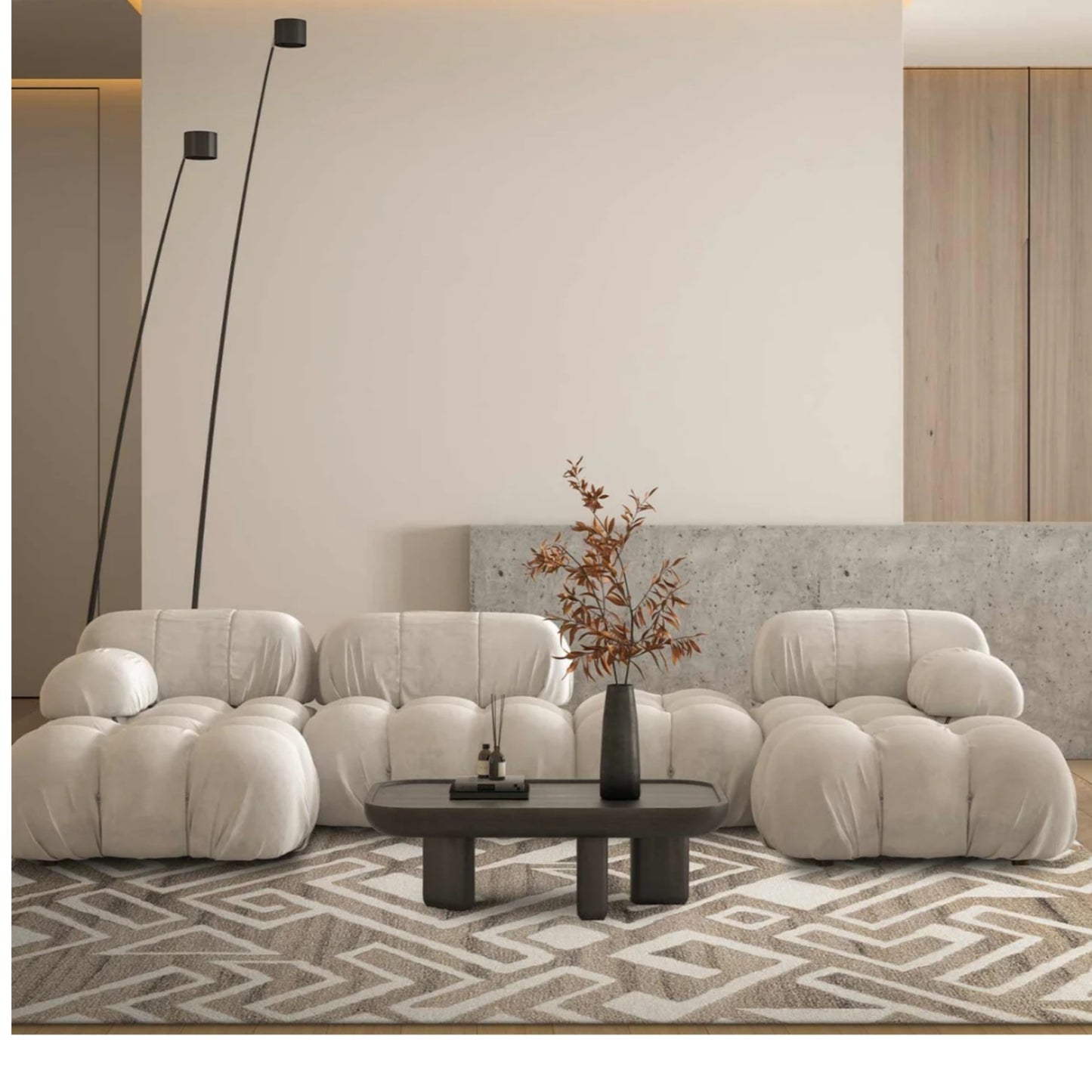 Modern design pattern tafted rug