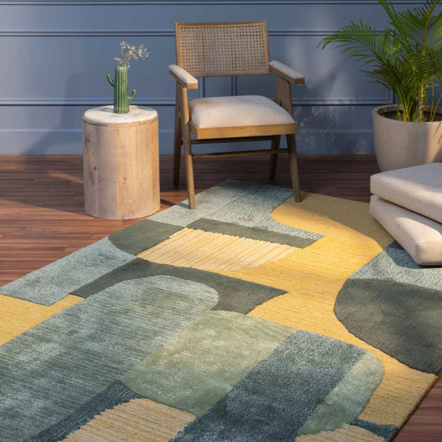 Modern design pattern tafted rug