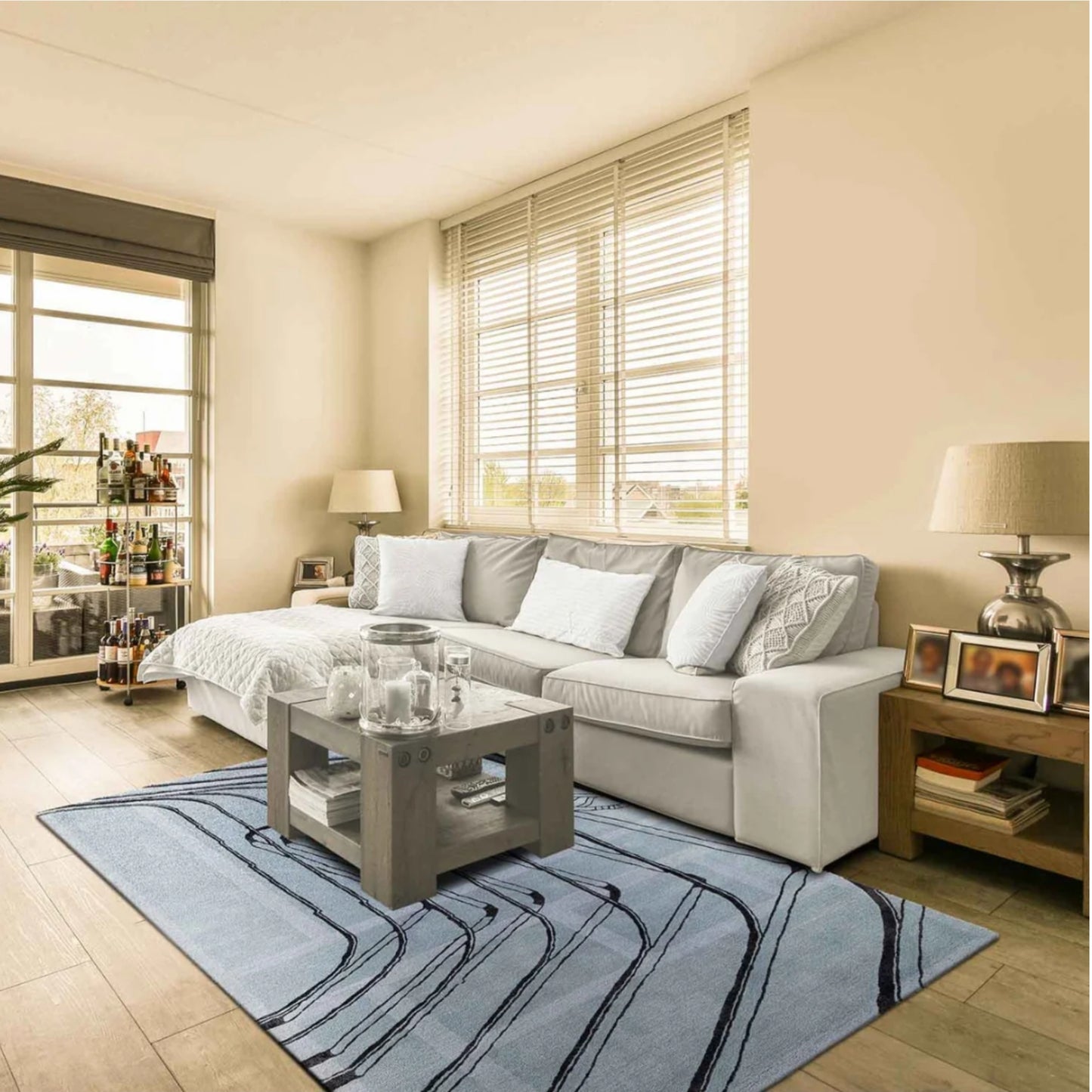 Modern design pattern tafted rug