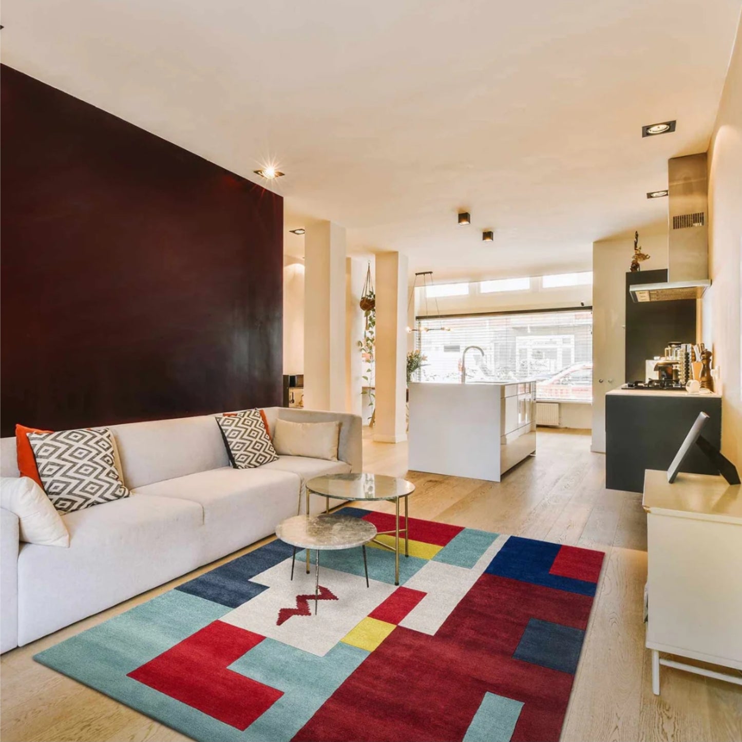 Modern design pattern tafted rug