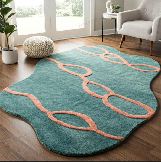 Modern design pattern tafted rug