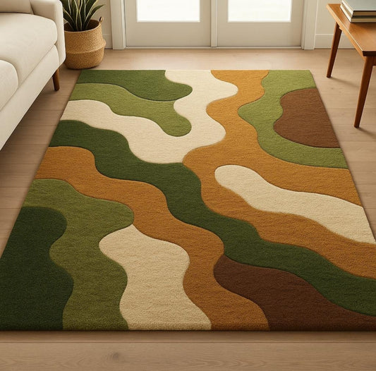 Modern design pattern tafted rug