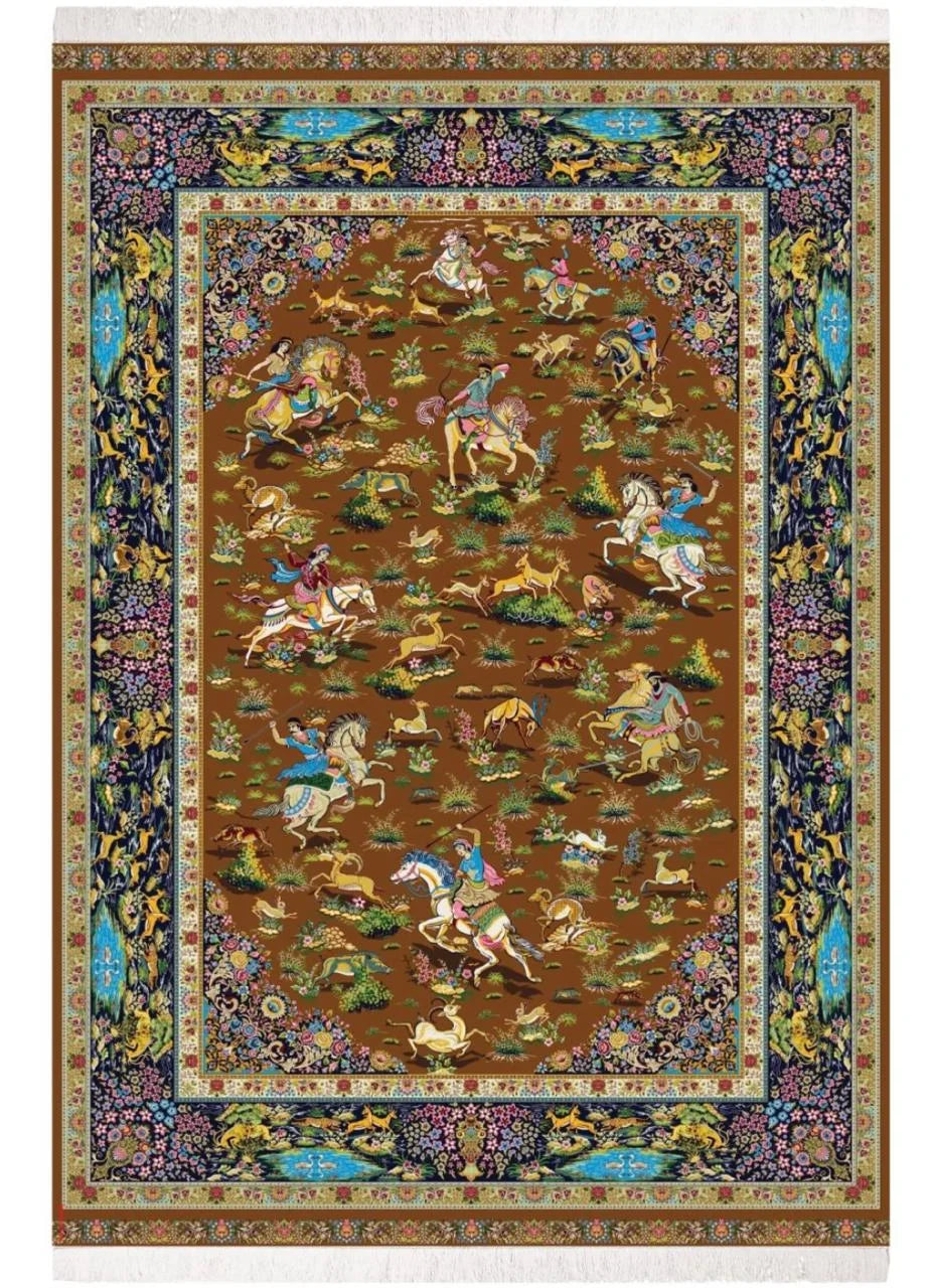 Sale! Product imageProduct imageProduct imageProduct imageProduct imageProduct imageProduct image Luxury Brown Traditional Hunter Rug for Living Room | Vintage Persian Design