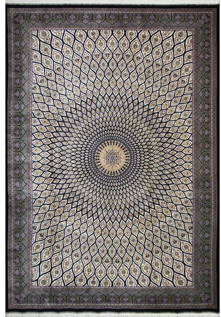 Blue Black Silk Carpet, Home Decor, Luxury Silk Rug, Palace Silk Rug, High Quality Rug, Turkish Rug, Persian Rug, Rug For Livingroom