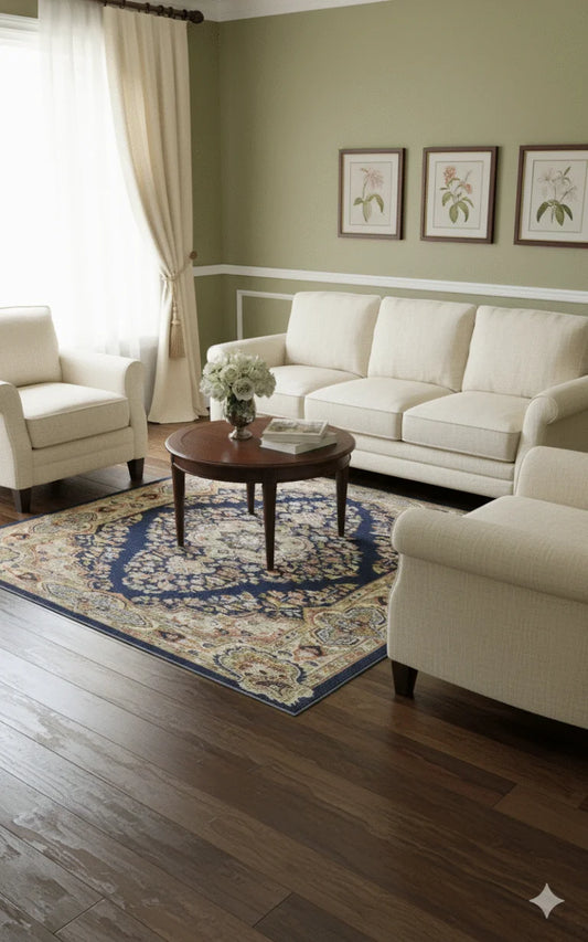 Handwoven Kilim Wool Rug – Double Knotted Oriental Boho Area Carpet, Vintage Style Handmade Décor